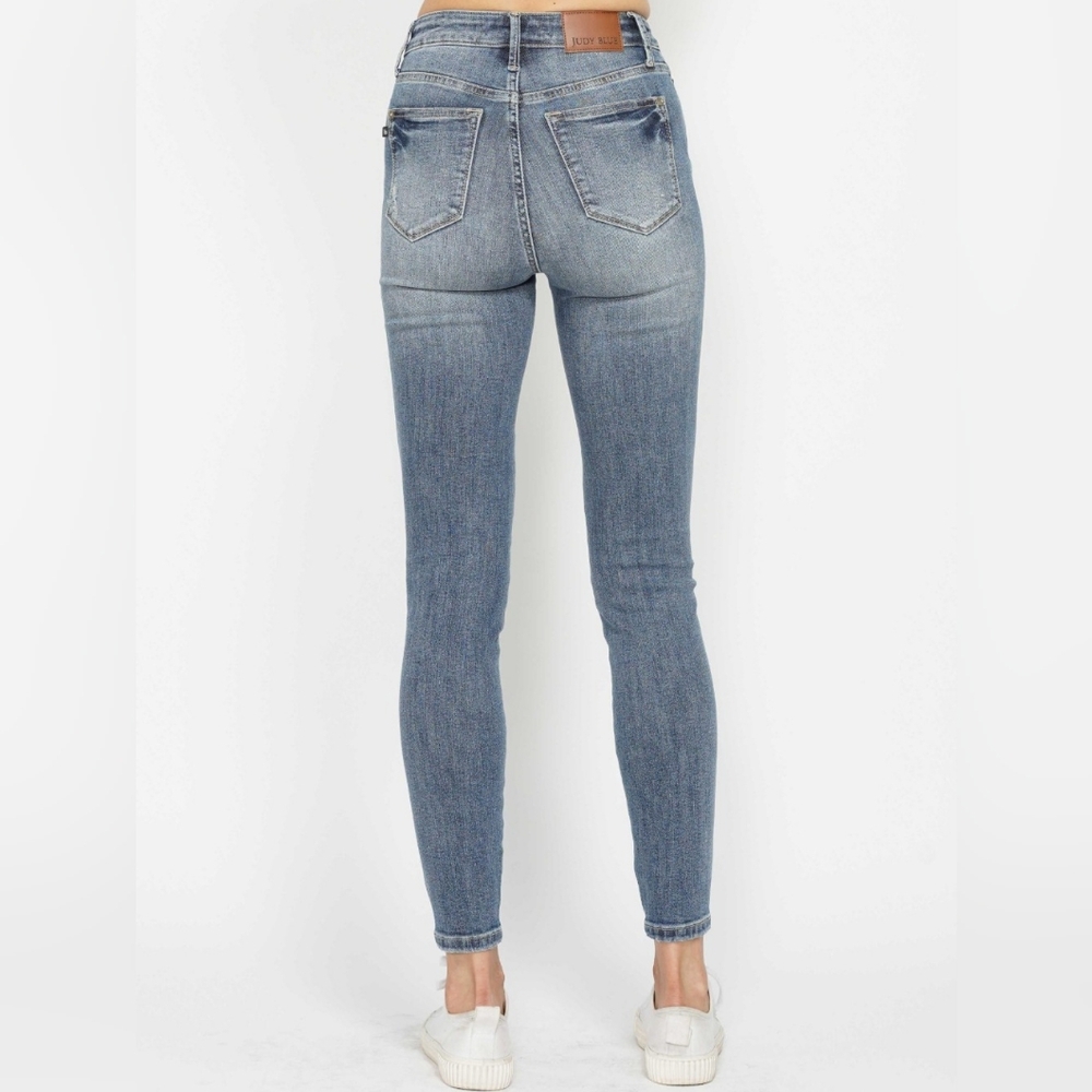Skinny Judy Blue High-Rise Tummy Control Stretch Denim Jeans Slim Ankle Pants - Picture 13 of 15